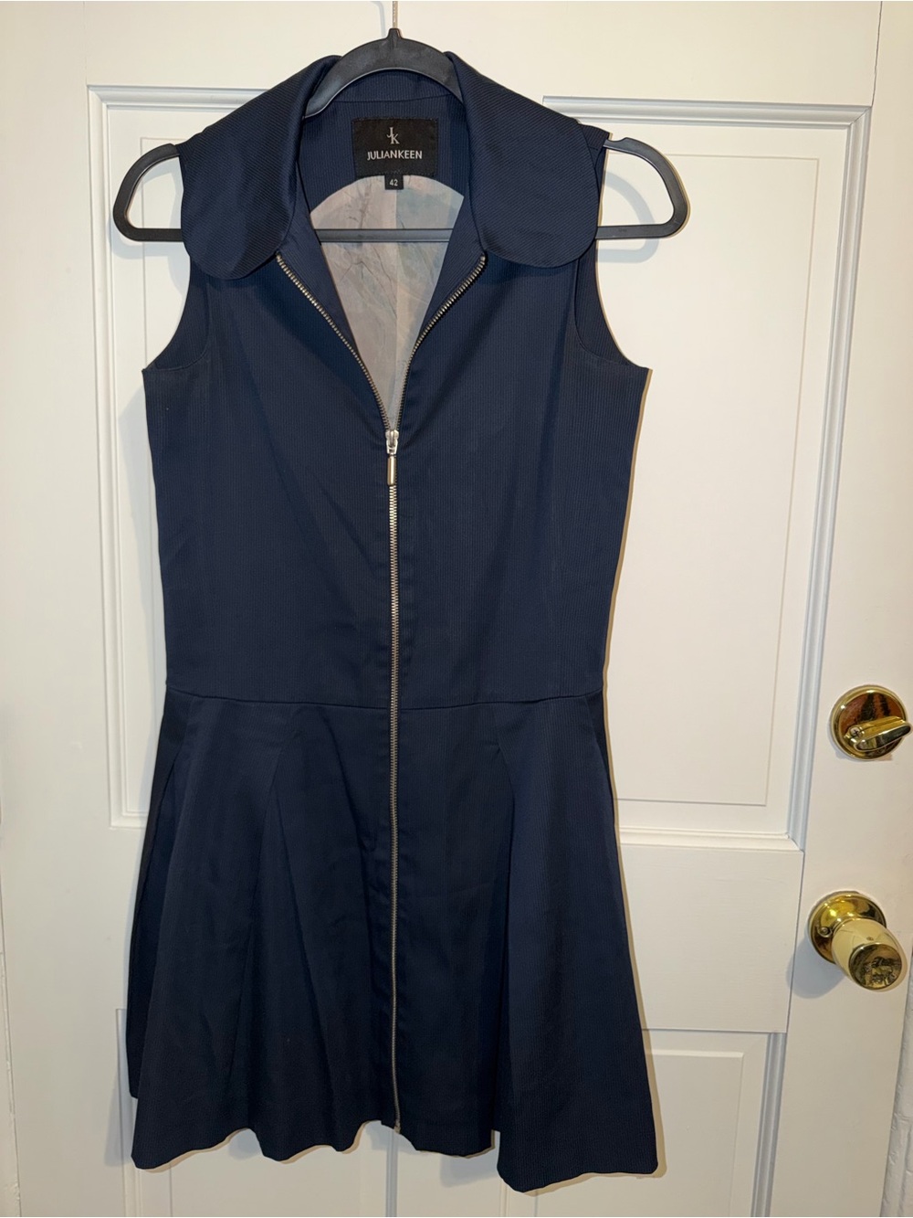 Juliankeen vintage Navy Sleeveless Zip-Front Mini Dress